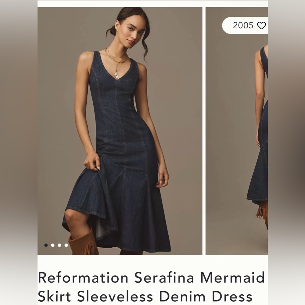 NWT Reformation Serafina Denim Dress